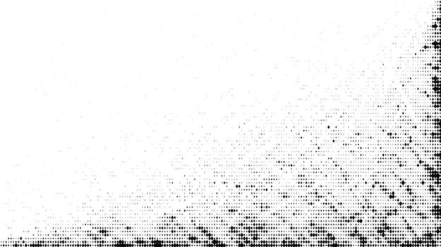 Halftone grunge gradient texture. Comic style pixel background. Pop art faded grainy surface. Speckle and particles vanishing bg. Black pixelated noice backdrop vector