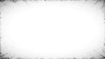 Halftone radial texture. Comic grain background. Pop art faded textured frame. Grunge speckle effect. Dotted particles print wallpaper. Pixelated gradient backdrop vector