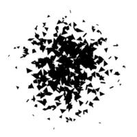 Shatters and debris radial shape. Broken pieces, specks and particles. Abstract explosion and burst element. texture. vector