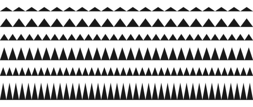 Zig zag border pattern set. Repeating wavy lines collection. Graphic design elements for decoration, banner, poster, template. vector