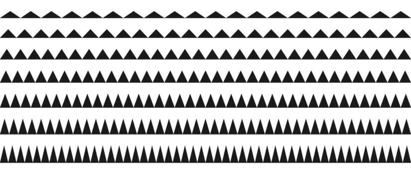 Zig zag border pattern set. Repeating wavy lines collection. Graphic design elements for decoration. vector