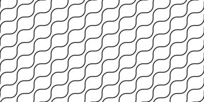 Wavy lines seamless pattern. Undulate stripes repeating background. Black and white diagonal wave texture. Simple curved linear wallpaper. Textile and fabric design template vector