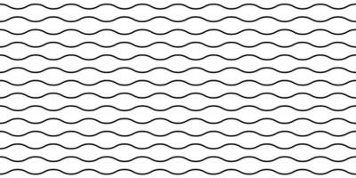 Wavy horizontal lines seamless pattern. Undulate stripes repeating background. Monochrome waves texture. Simple curved linear wallpaper. Textile and fabric swatch design template. vector