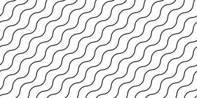 Wavy lines seamless pattern. Undulate stripes repeating background. Black and white diagonal waves texture. Simple curved linear wallpaper. Textile and fabric design template. vector