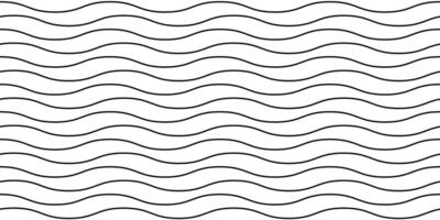 Wavy lines seamless pattern. Black and white stripes repeating background. Undulate horizontal waves texture. Simple curved linear wallpaper. Textile and fabric swatch design template. vector
