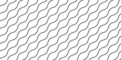 Wave lines seamless pattern. Undulate stripes repeating background. Black and white diagonal wavy texture. Simple curved linear wallpaper. Textile and fabric design template. vector