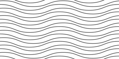 Wavy lines seamless pattern. Undulate stripes repeating background. Black and white horizontal waves texture. Simple curved linear wallpaper. Textile and fabric swatch design template. vector