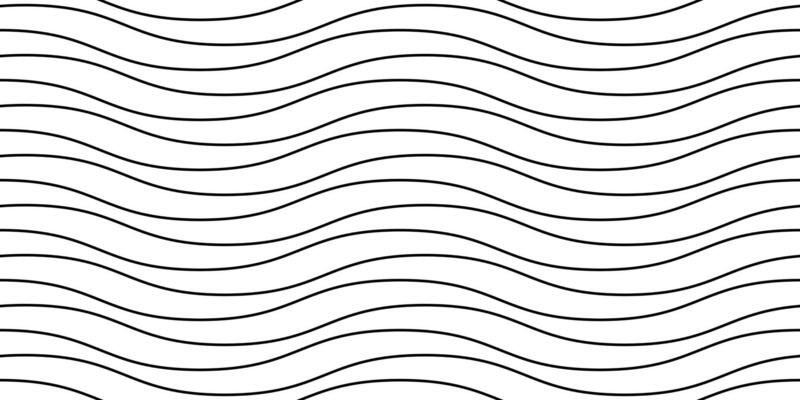 Wavy lines seamless pattern. Undulate stripes repeating background. Black and white horizontal waves texture. Simple curved linear wallpaper. Textile and fabric swatch design template.
