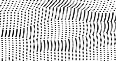 Black Abstract undulating lines of Black Dots Distortion deformation effect Curvy on Empty Background vector