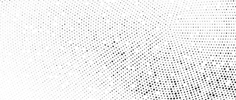 radial trama de semitonos puntos modelo. punteado manchas degradado antecedentes. concéntrico cómic textura con desvanecimiento efecto. negro y blanco áspero arenoso fondo de pantalla. grunge monocromo manchado popular Arte fondo. vector