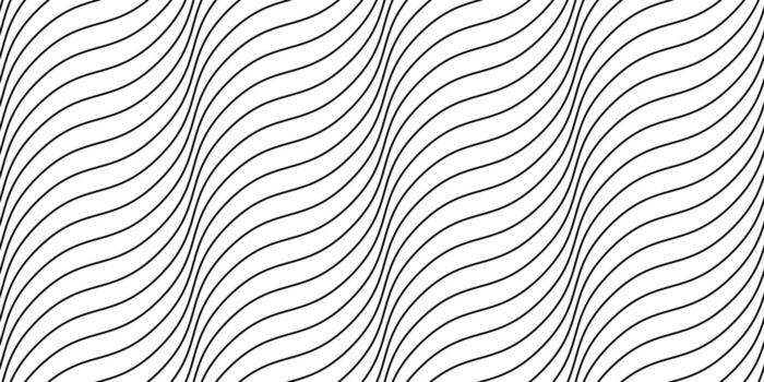 Undulate lines seamless pattern. Wave stripes repeating background. Black and white diagonal wavy texture. Simple curved linear wallpaper. Textile and fabric swatch design template. vector