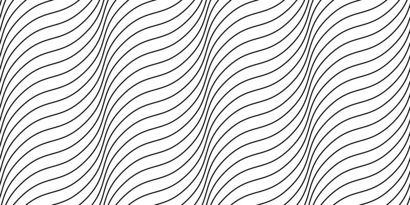 Undulate lines seamless pattern. Wave stripes repeating background. Black and white diagonal wavy texture. Simple curved linear wallpaper. Textile and fabric swatch design template.