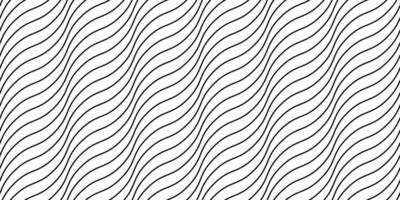Wave lines seamless pattern. Black and white undulate stripes repeating background. Diagonal wavy texture. Simple curved linear wallpaper. Textile and fabric design template. vector