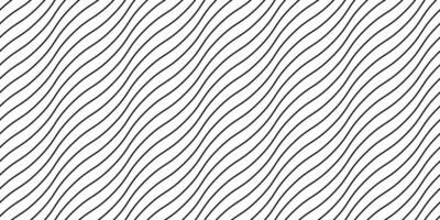 Wave lines seamless pattern. Black undulate stripes repeating background. Diagonal wavy texture. Simple curved linear wallpaper. Textile and fabric design template. vector