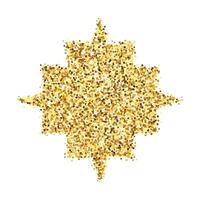 Golden confetti wavy star form. Glowing dotted glitter shape. Amber particles, dots, sparkles design element. Christmas holiday decoration. vector