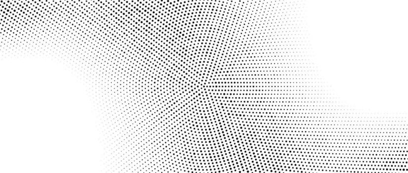 radial trama de semitonos degradado antecedentes. punteado concéntrico textura con desvanecimiento efecto. negro y blanco circulo sombra fondo de pantalla. grunge fondo vector