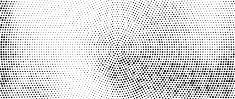 Radial halftone dots. Spotted and dotted gradient background. Concentric stains texture with fading effect. Black and white rough wallpaper. Grunge monochrome geometric backdrop. vector