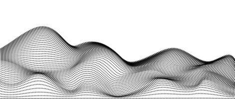 Wavy dotted stripes background. Curve dashed lines pattern. Abstract black contour texture. Landscape terrain concept. Wallpaper illustration. vector
