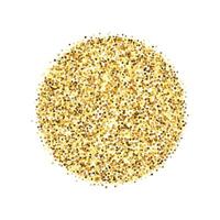 Golden confetti circle pale. Glowing dotted glitter background. Gold dots round heap. Sparkling halftone texture. Christmas decoration element for invitation, banner. vector