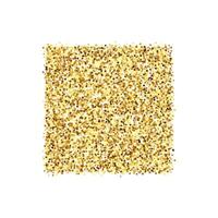 Golden confetti square shape. Glowing dotted glitter background. Gold dots heap or pile. Sparkling halftone texture. Christmas decoration element for invitation, banner. vector