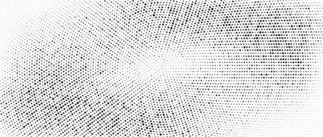 Radial halftone gradient background. Dotted concentric texture with fading effect. Black and white circle shade wallpaper. Grunge rough monochrome backdrop vector