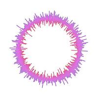 Circle sound wave visualisation bar. Linear music player equalizer concept. Radial audio signal or vibration element. Voice recognition. Epicenter, target, radar, radio icon. vector