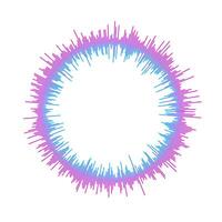 Circle sound wave equalizer bar. Linear music player visualisation concept. Radial audio signal or vibration element. Voice recognition. Epicenter, target, radar, radio icon. vector