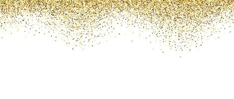 Golden glitter background. Sparkling small confetti wallpaper. Splashed gold dots texture. design element for posters, flyer, invitation, Christmas birthday decoration vector