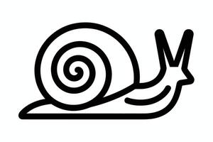 Black Outline Snail Illustration on White Background vector