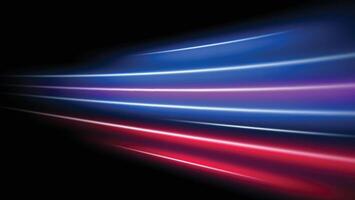 abstract futuristic light trails on black background. hi tech speed lines decoration vector