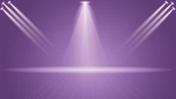 Purple spotlight background with bright stage lights and empty floor perfect for shows events promotions and digital designs vector