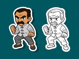 Karate character illustration in color vector