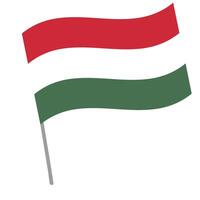 Hungary national flag flutters with flagpole vector