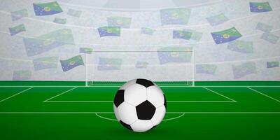 Christmas Islander Football Arena Full of Fans with National Flags, Sports Event Illustration. vector