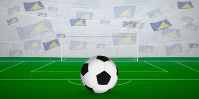 Tokelauan Football Arena Full of Fans with National Flags, Sports Event Illustration. vector