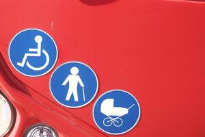 Symbols indicate accessibility features for all users photo