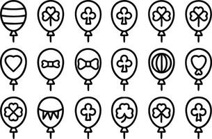 A set of balloons with different shapes and colors vector