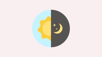 Day and night cycle animation by sun and moon graphic. Suitable for presentations, websites , apps, and educational . video