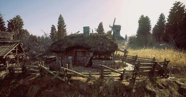 Surreal CGI Mining Camp in Abandoned Village video
