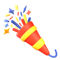 A icon colorful cone with stars and confetti png
