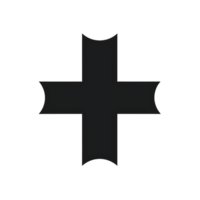 Graphic Black Cross Shape on Transparent Background Design Element png