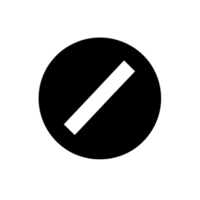 White Block in Black Circle on Transparent Background Prohibition Symbol png
