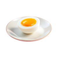 Half a boiled egg on a small plate png