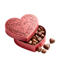 Heart shaped box of assorted chocolates. png
