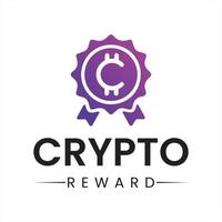 Crypto Reward Program Badge and Branding Concept Modern Cryptocurrency Award Design vector