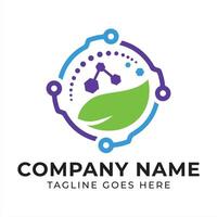 Innovative Technology and Nature Convergence Bio Tech Logo Design Combining Science and Sustainability for Modern Companies vector