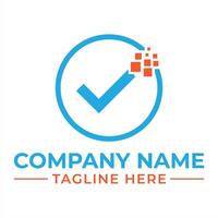 Modern Check Mark Logo Design A Symbol of Approval with Tech Data Integration and Professional Branding Concept vector