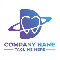 Modern Dental Clinic Logo with Orbiting Design and Gradient Color Scheme for a Health Brand Identity vector