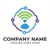 Tech Networking Logo Depicting Connectivity and Communication with a Modern Design for a Technology Company vector
