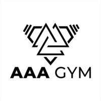Modern and Minimalist AAA Gym Logo Design with Triangle and Weight Symbol vector